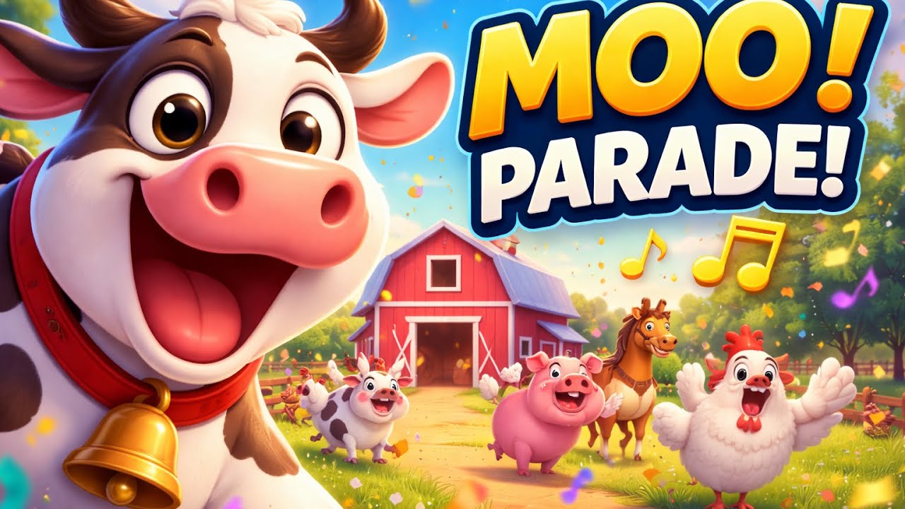 MOO PARADE! 🐄 Old Mac Donald Farm Song for Babies | BuzzyBeats Kids