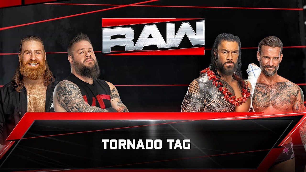 Sami Zayn And Kevin Owens Vs Roman Reigns And CM Punk - Tag Team Match At WWE RAW