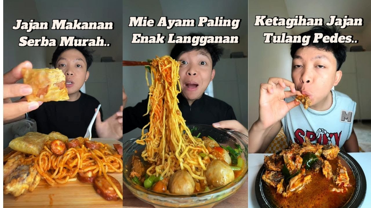 Ketagihan Jajan Tulang Pedas, Jajanan Serba Murah, Mie Ayam Terlezat Langganan Tiktoker Arif