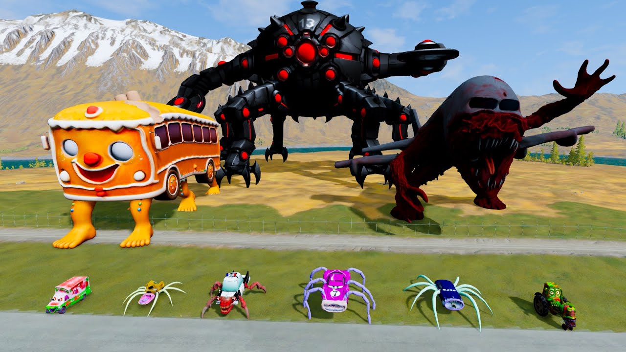 ALL MONSTERS Big & Small Cars with NEW CHOO CHOO CHARLES & BUS EATER & CAR EATER – BeamNG Drive