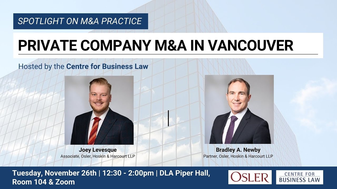 Spotlight on M&A Practice: Private Company M&A in Vancouver