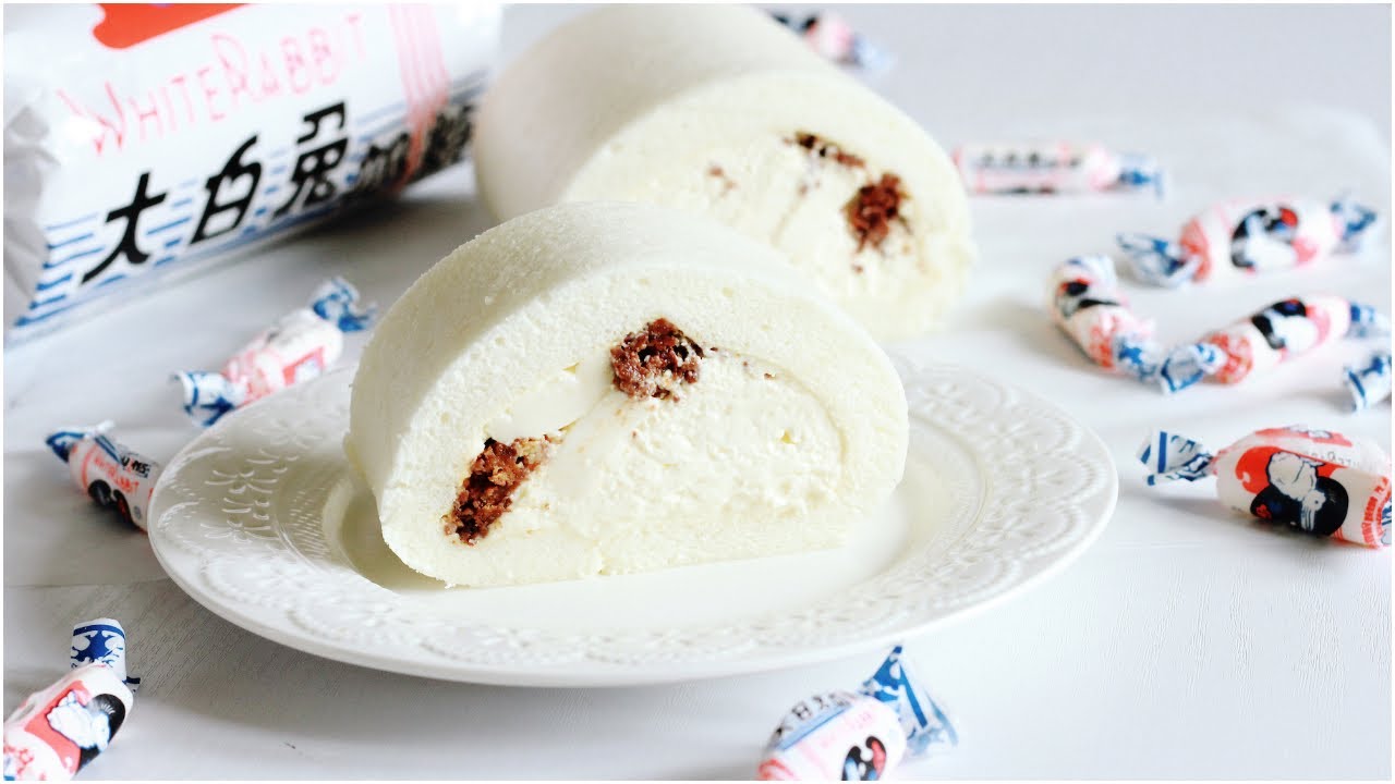 网红大白兔奶冻天使蛋糕卷 | 保姆级教程 | 国民奶糖七十二变 | Angel cake | Swiss roll | White rabbit