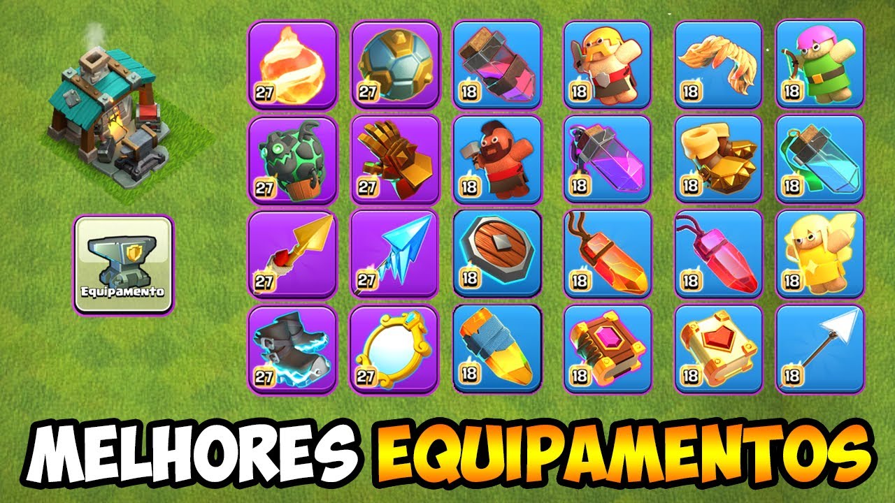 MELHORES EQUIPAMENTOS PARA USAR EM 2025! QUAL UPAR PRIMEIRO? MELHORES COMBINAÇÕES NO CLASH OF CLANS!
