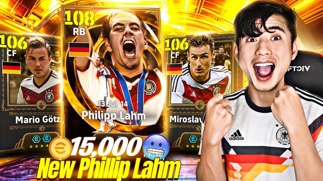 15,000 Coins New Philipp Lahm + Klose + Gotze Germany 2014 pack opening in efootball 26 mobile