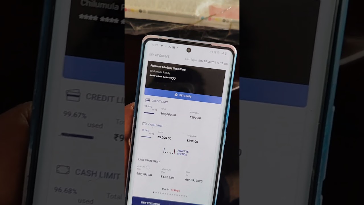 RBL card control limit setting