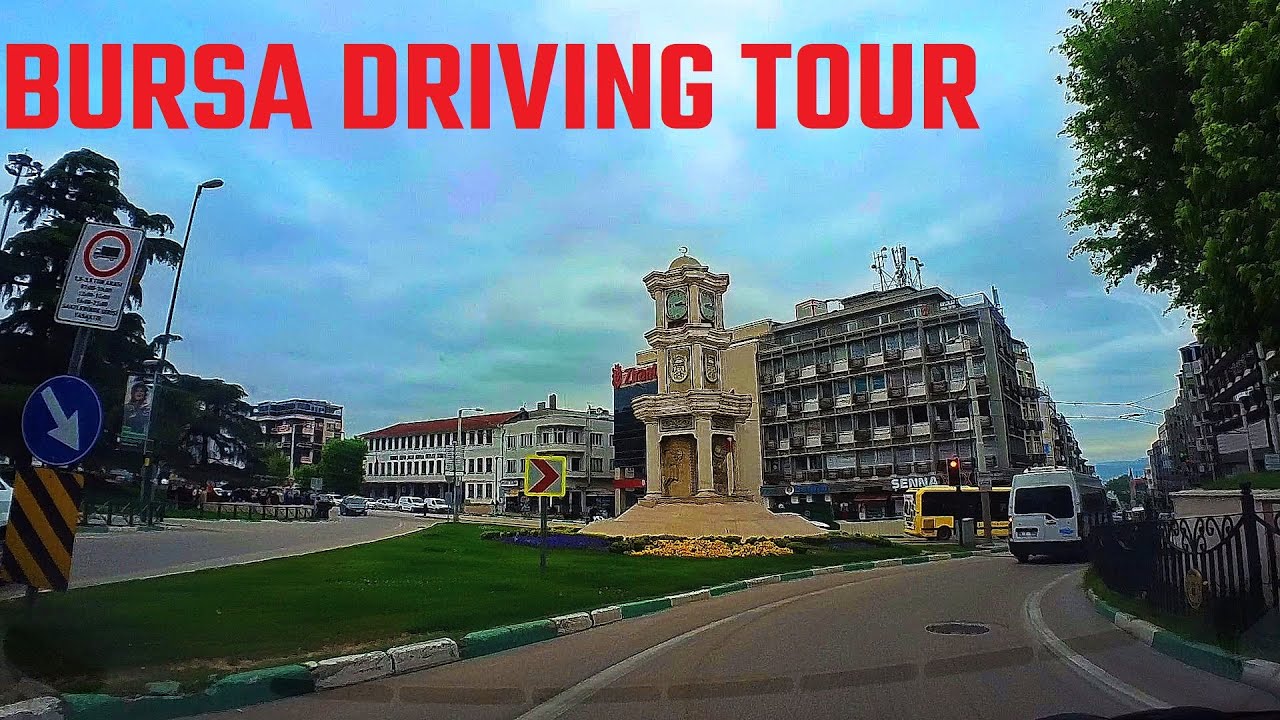 Bursa city Downtown Turkiye -  Driving Downtown Bursa Turkey 2023