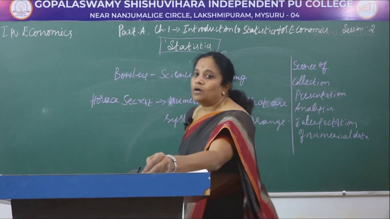 ECONOMICS | 1st PUC | PART A | INTRODUCTION TO STATISTICS FOR ECONOMICS | S02