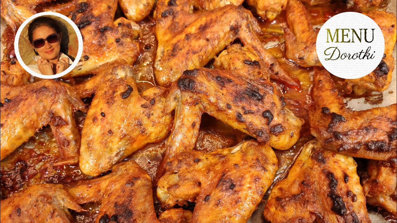 Pieczone skrzydełka z kurczaka. Chrupiące z piekarnika. Proste i tanie danie. Przepis MENU Dorotki.