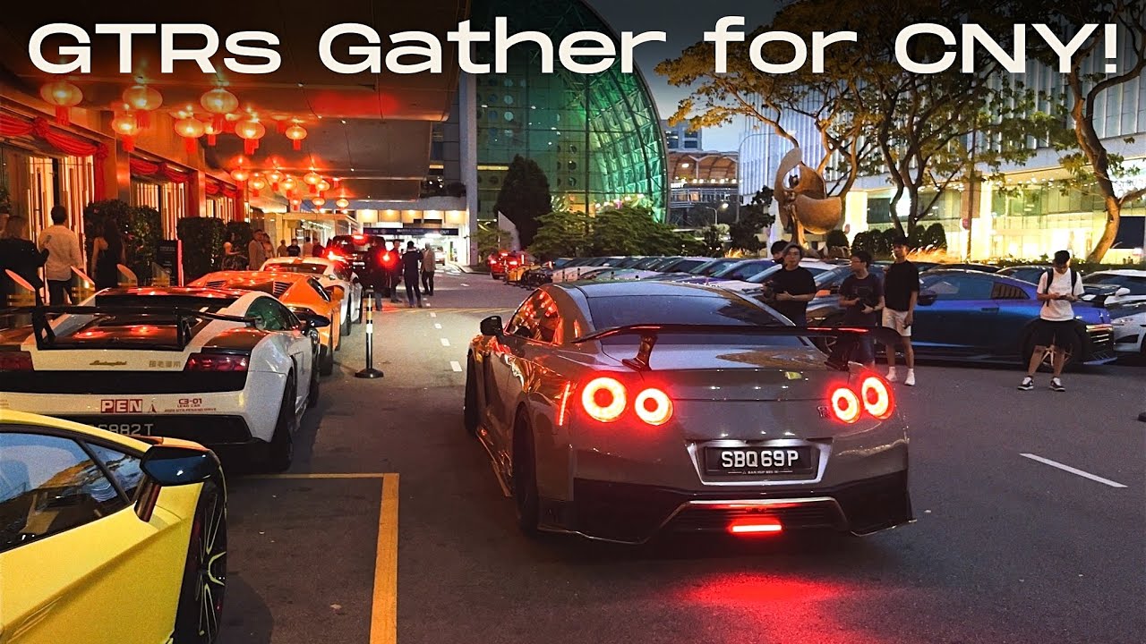 CRACKLING Aventador SVJ FLEXES on Everyone at the Nissan GTR Chinese New Year Meet!