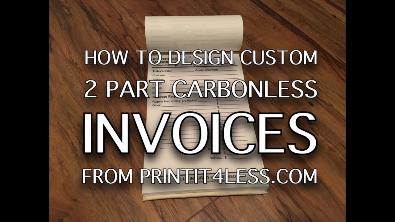 Custom carbonless 2 part invoices from printit4less.com