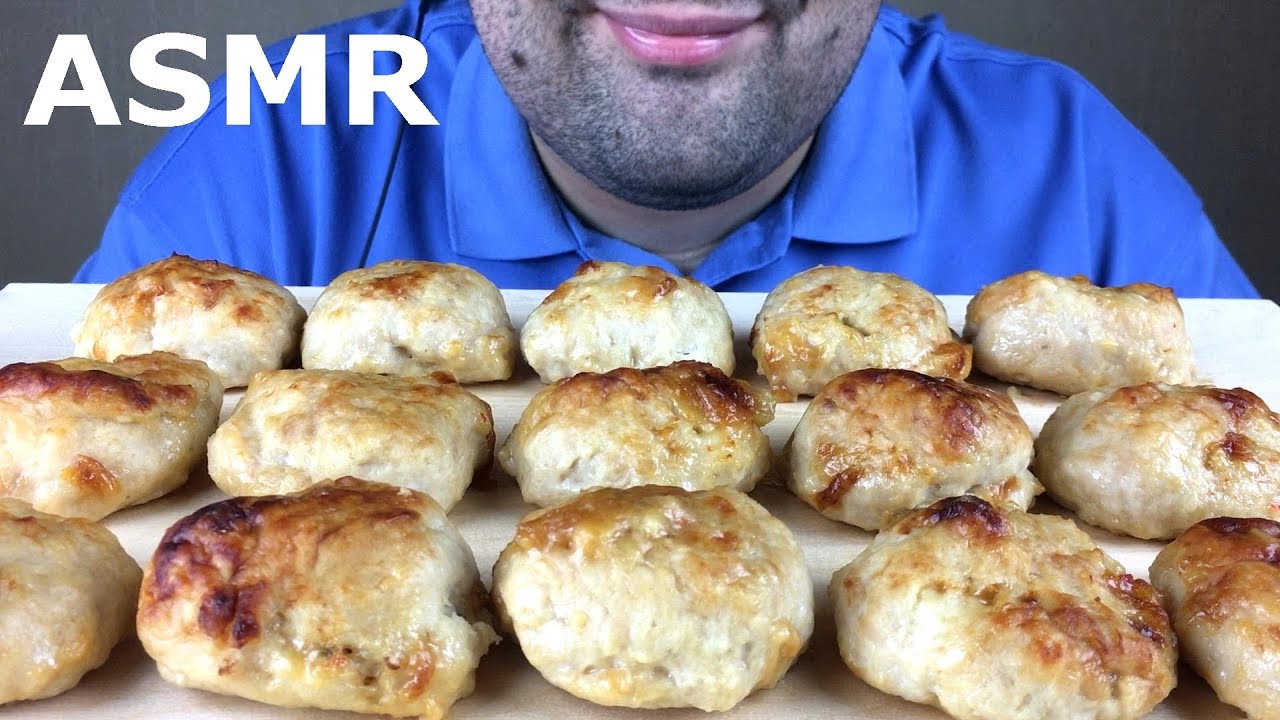 ASMR CHICKEN MEATBALLS WITH MOZZARELLA & PEPPER MUKBANG (Eating Sounds) NO TALKING