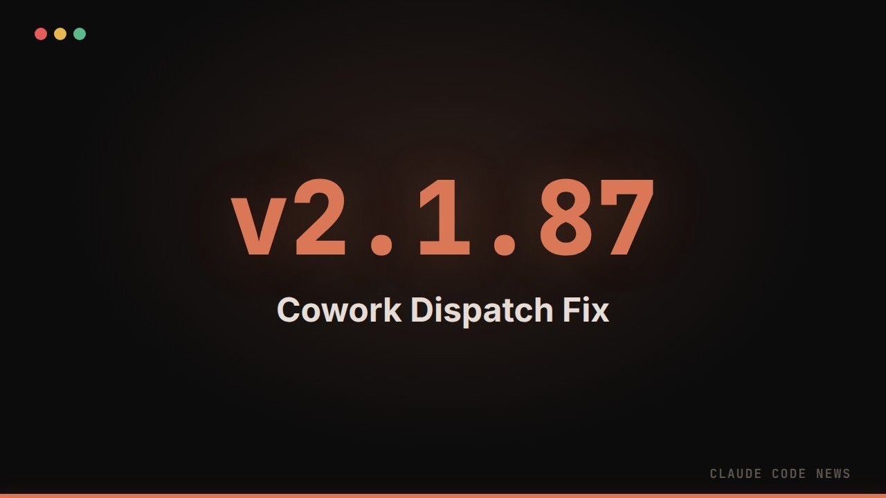 Claude Code v2.1.87 &mdash; Cowork Dispatch Fix