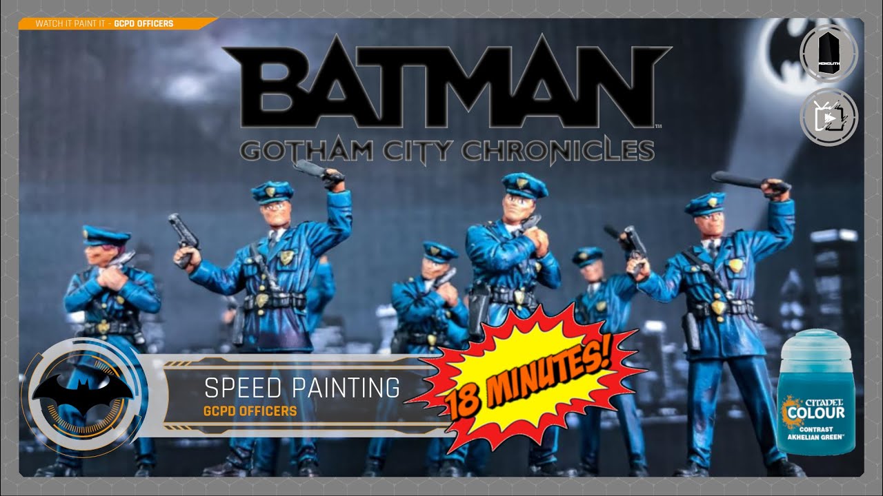 Speed painting with Citadel Contrast Paints - How fast can we horde paint?! Batman - GCPD Officers