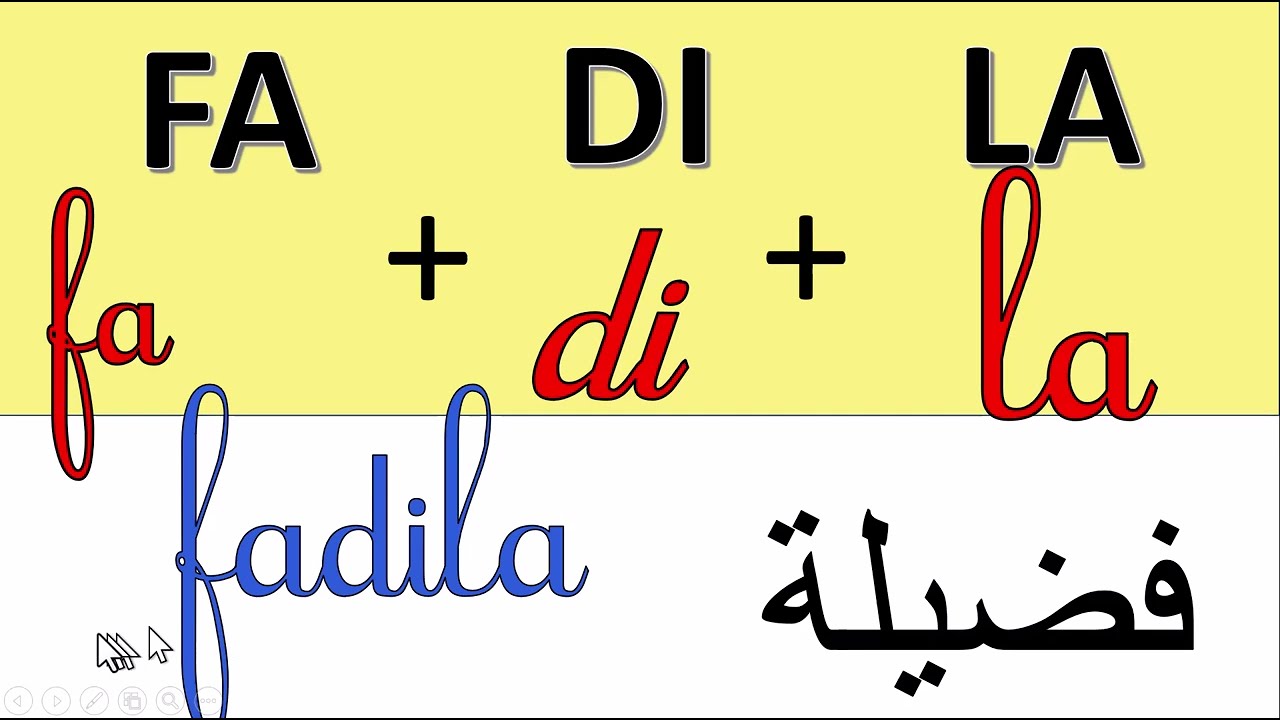 دروس حصرية التدرب على جمع المقاطع لتكوين اسماء تعلم الكتابة والقراءة باللغة الفرنسية