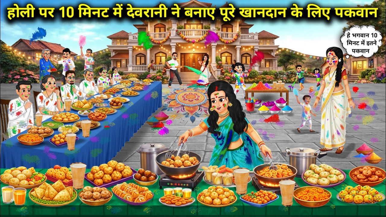 होली पर 10 मिनट में देवरानी ने बनाए पूरे खानदान के लिए पकवान|On Holi, the sister-in-law cooked dishe