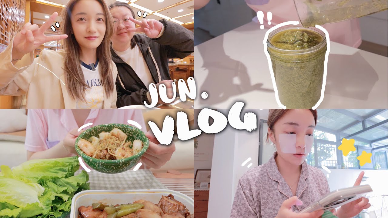VLOG#48｜阳光和雨季的六月｜有朋自远方来｜终于收获了罗勒做了罗勒酱｜旅游回家后的轻食计划｜徐州开了鲍师傅！｜我的下一个旅游计划...