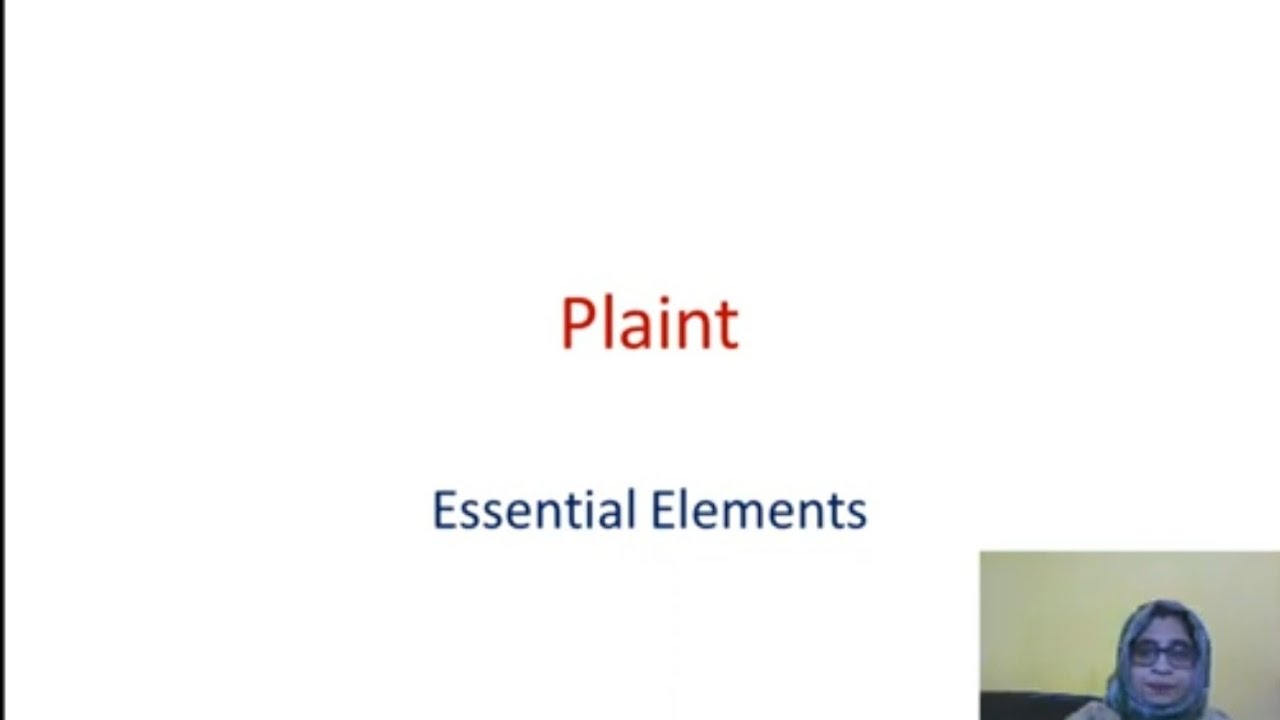 Plaint and essential elements of plaint