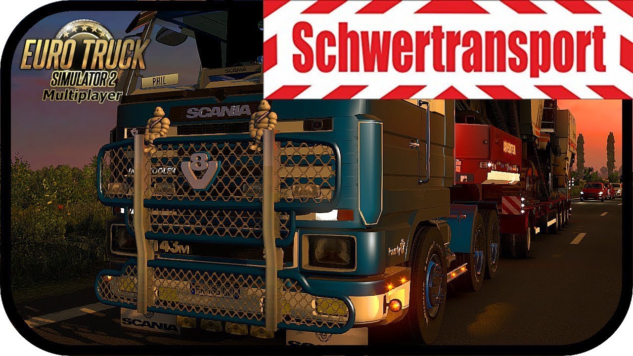 ETS2 SCHWERLAST - Eine Asphaltfräse an dem Scania 143 ★ Euro Truck Simulator Spezial Transport Deuts