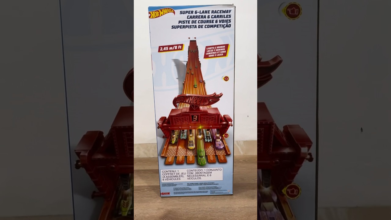Hotwheels Super 6-Lane Raceway🔥🔥🔥#unboxing #hotwheels #hotwheelsrace #toys #shorts #fyp #viral