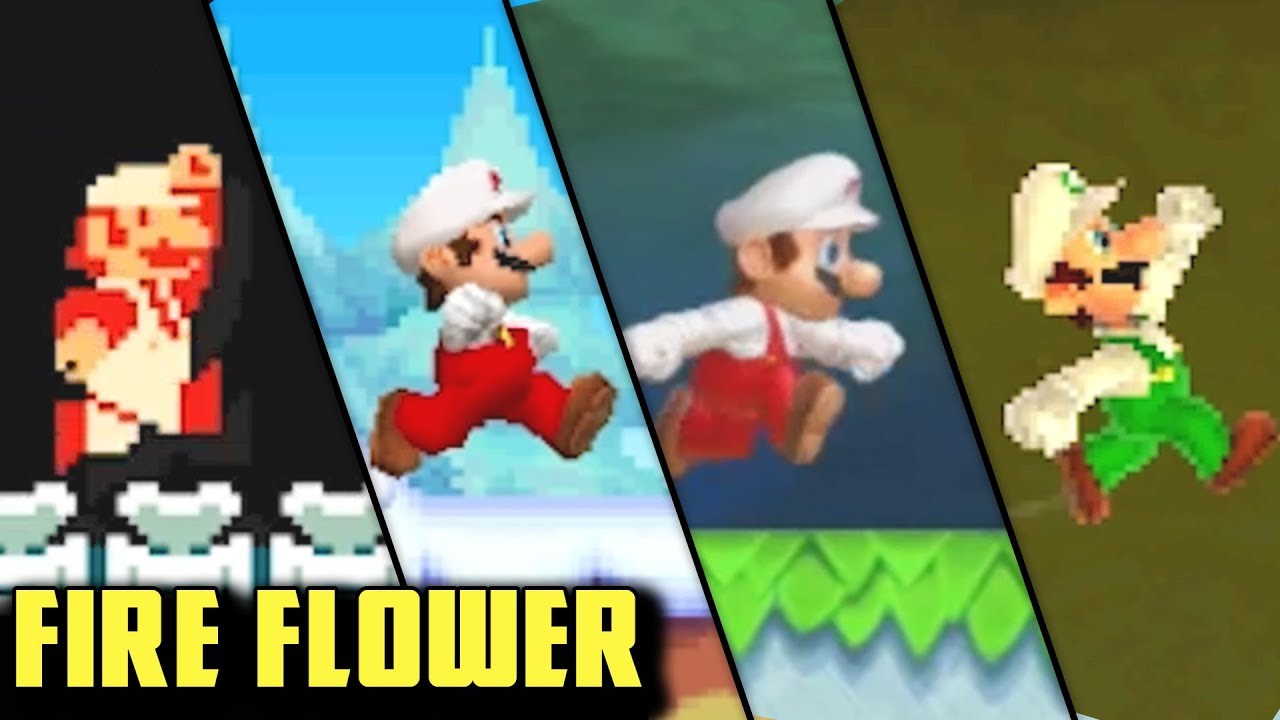 Evolution of Fire Flower in Super Mario Series! (1985 - 2013)