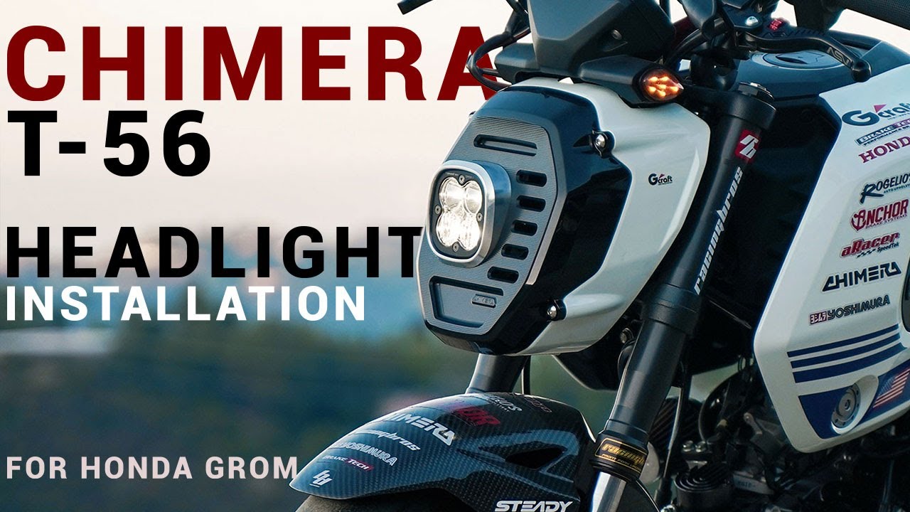 Chimera T-56 Baja Designs Squadron LED Headlight Installation Tutorial for 2022-2024 Honda Grom 125