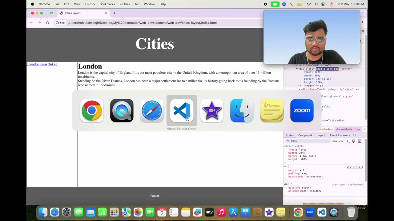 City layout practice using float left | Learn css using float left | Learn html and css