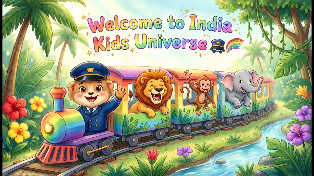 Animal Train Adventure Song | Fun Zoo Train for Kids | Learn Animal Sounds | India Kids Universe