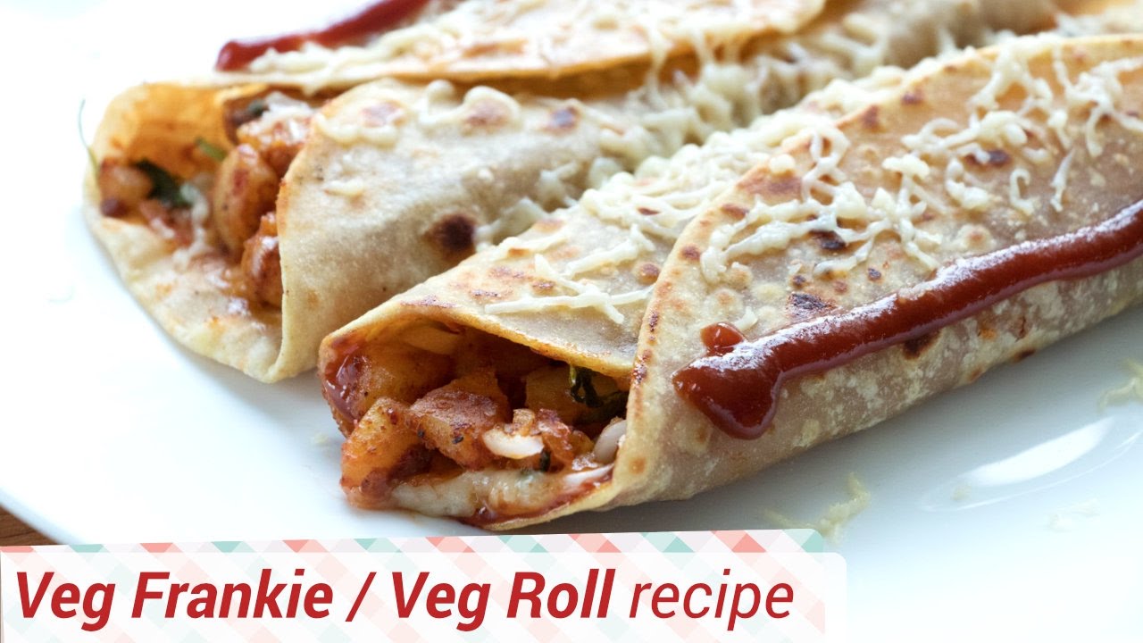 Vegetable Frankie (Veg Kathi Roll, Veg roll) - Quick & easy meal for Kids