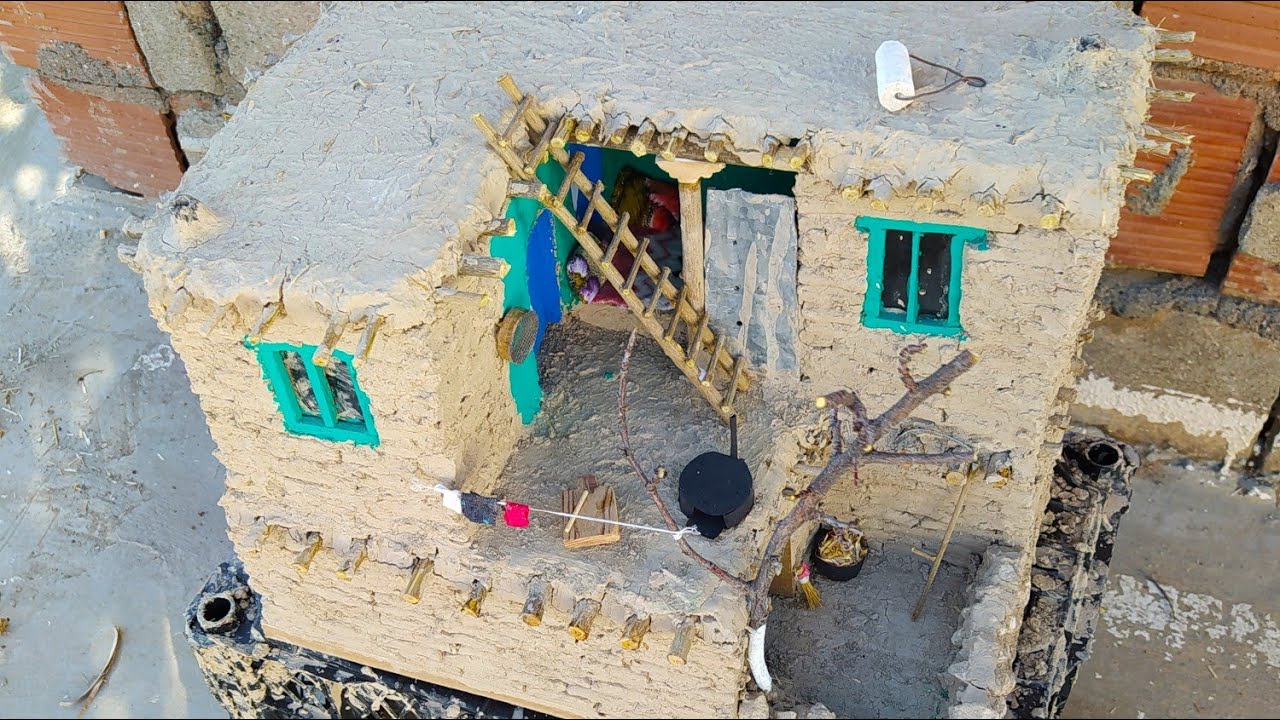 MİNYATÜR KERPİÇTEN KÖY EVİ (2) miniature village house construction