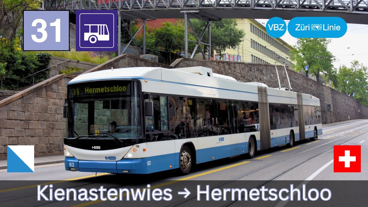 🇨🇭Zürich VBZ Buslinie 31 | Kienastenwies → Hermetschloo [4K]