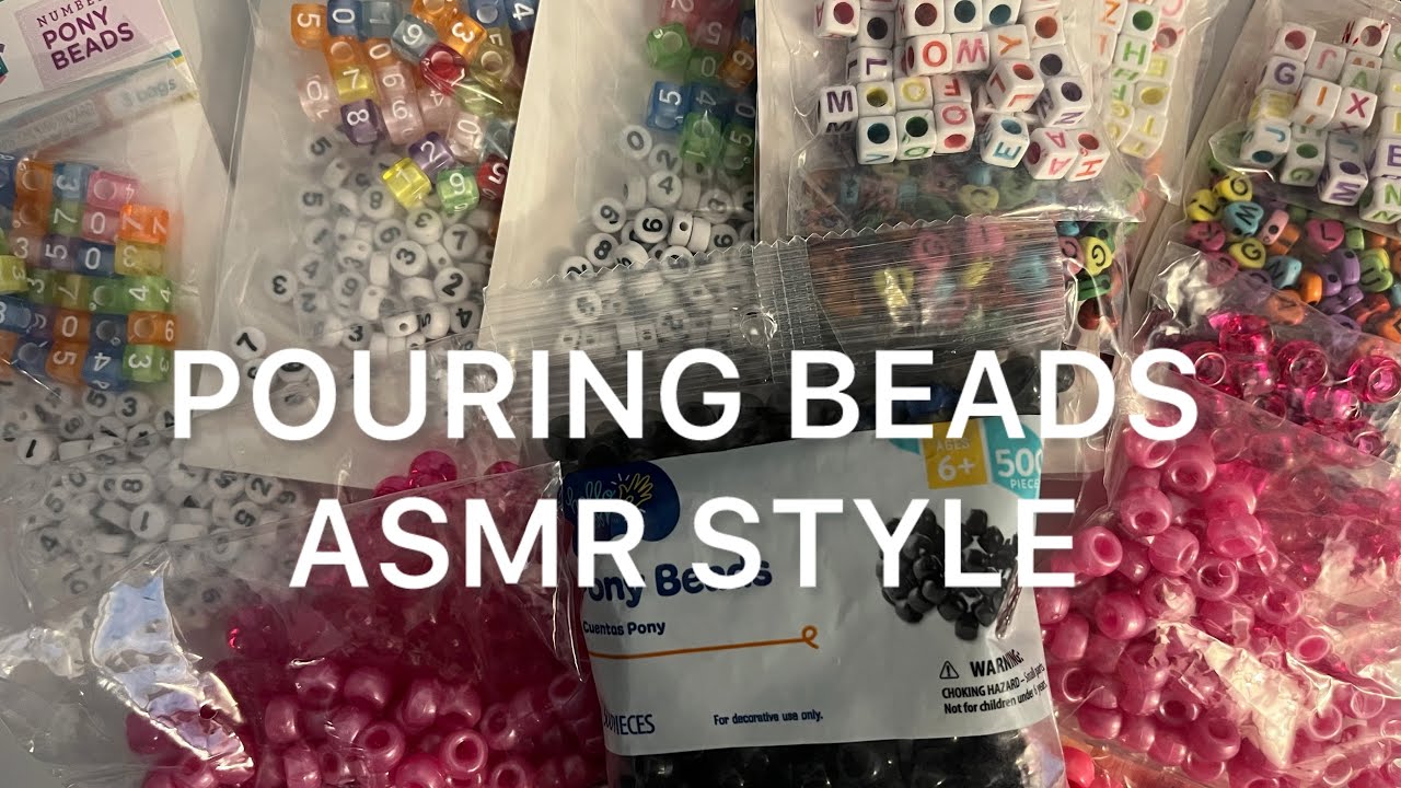 📿Satisfying Pouring Beads Asmr Style-Alphabet & Pony Beads