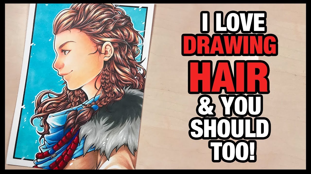 Basic Tips on How to draw Hair! - Drawing Aloy from Horizon Zero Dawn [Copic Illustration]
