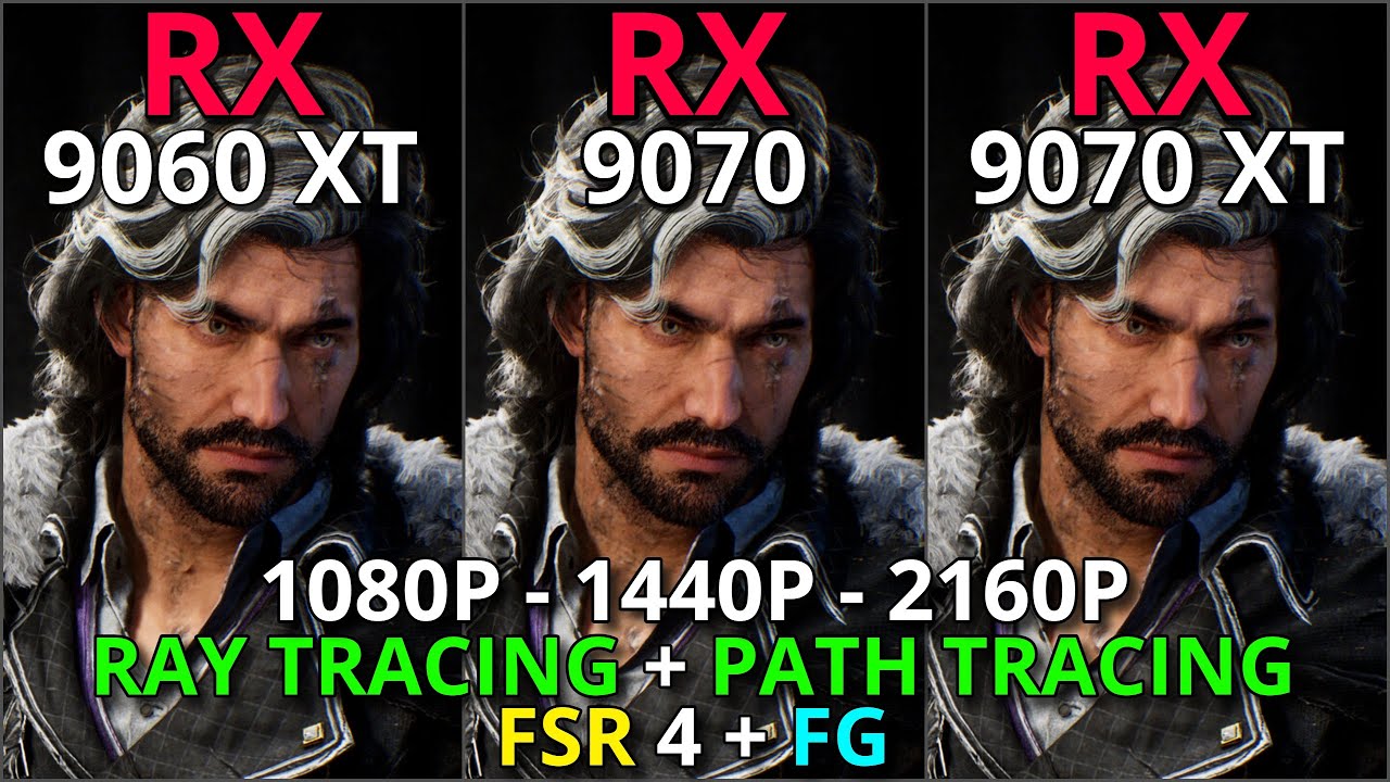 RX 9060 XT vs RX 9070 vs RX 9070 XT | Ray/Path Tracing + FSR 4 & Frame Gen | 1080p 1440p 4K Gaming