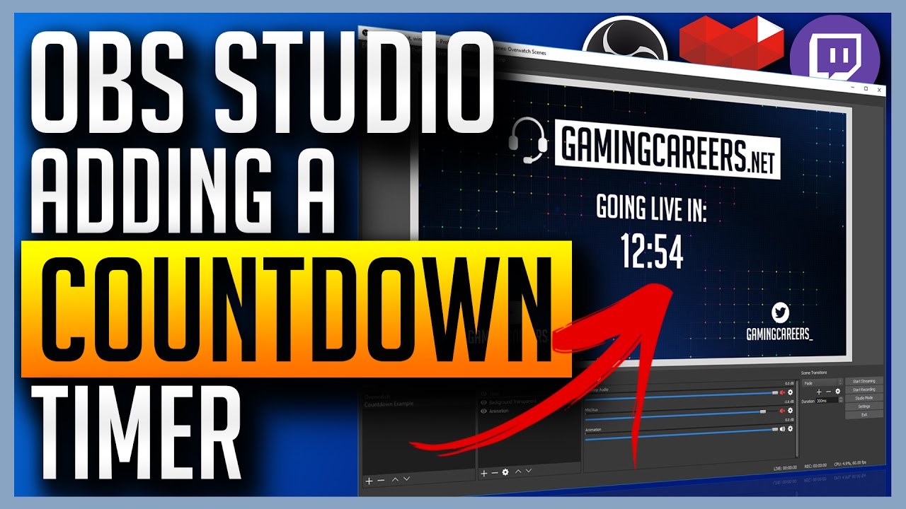 OBS Studio - Adding Countdown Timers for Twitch or YouTube Gaming