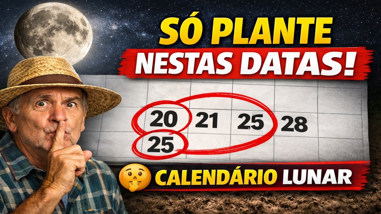 SÓ PLANTE NESTAS DATAS! 🤫 O guia do calendário lunar para o final de fevereiro de 2026.