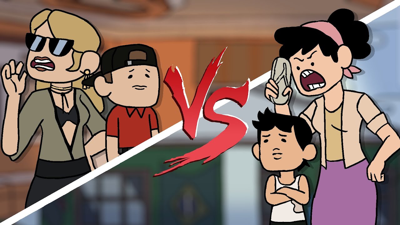 MÃE RICA vs MÃE POBRE  | Batalha Animada
