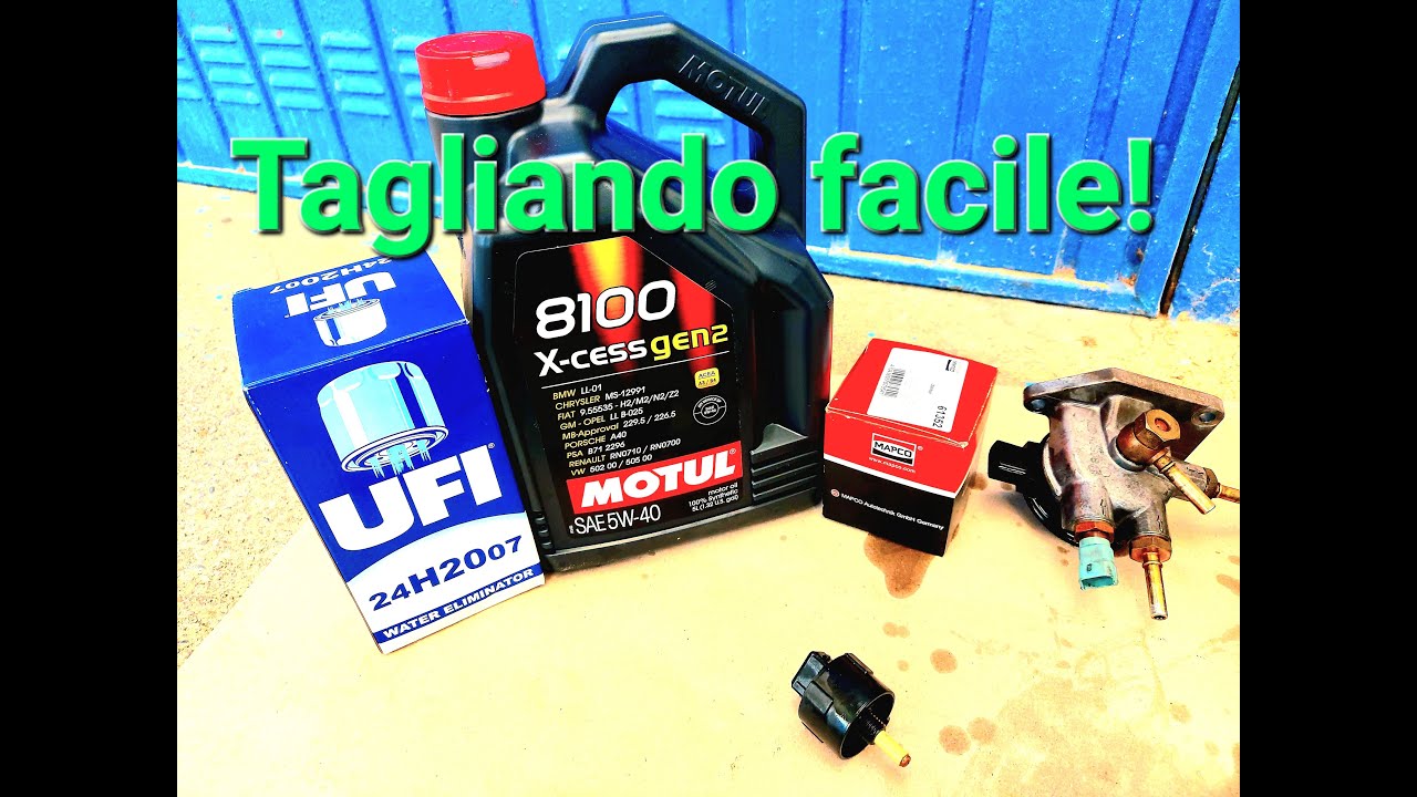 tagliando olio Motul e filtri Ufi e Mapco Fiat  punto jtd 4k