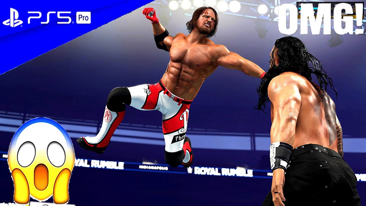 WWE 2K26 - Эй Джей Стайлз против Романа Рейнса - Матч без правил - Геймплей WWE 2K26 на PS5 в раз...