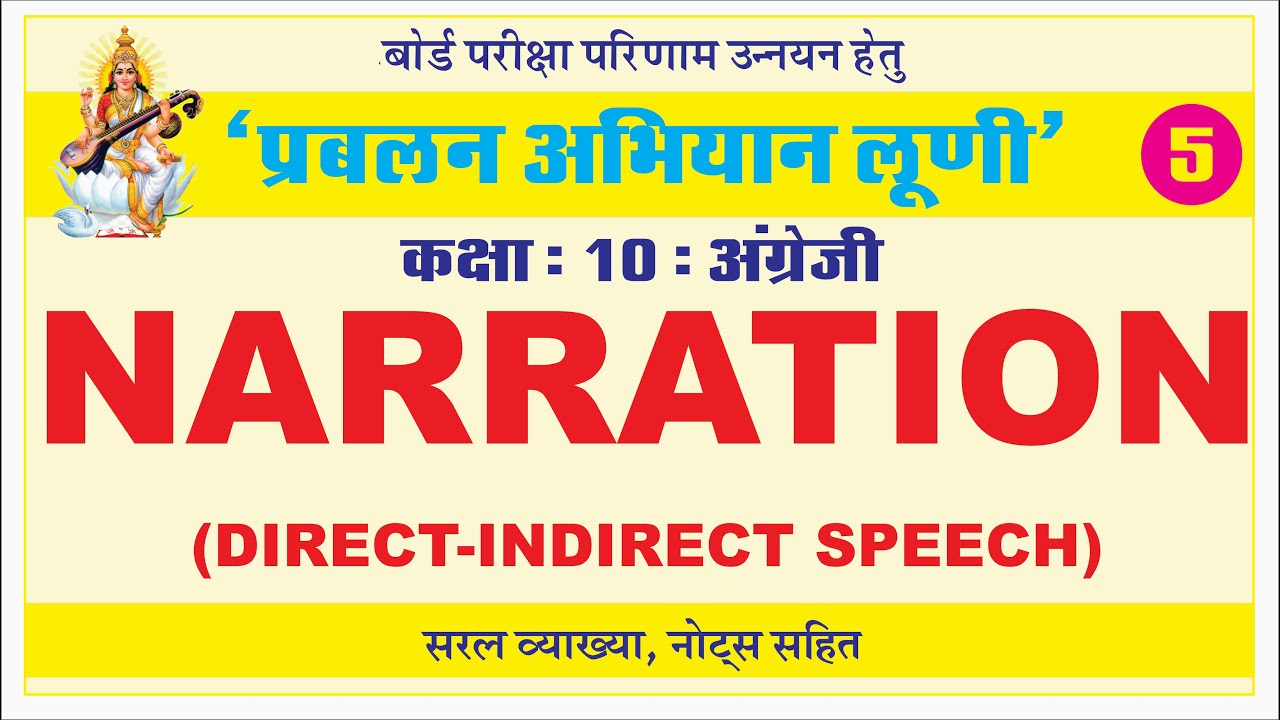 Narration / Direct-Indirect Speech / Reported Speech / प्रबलन अभियान लूनी 