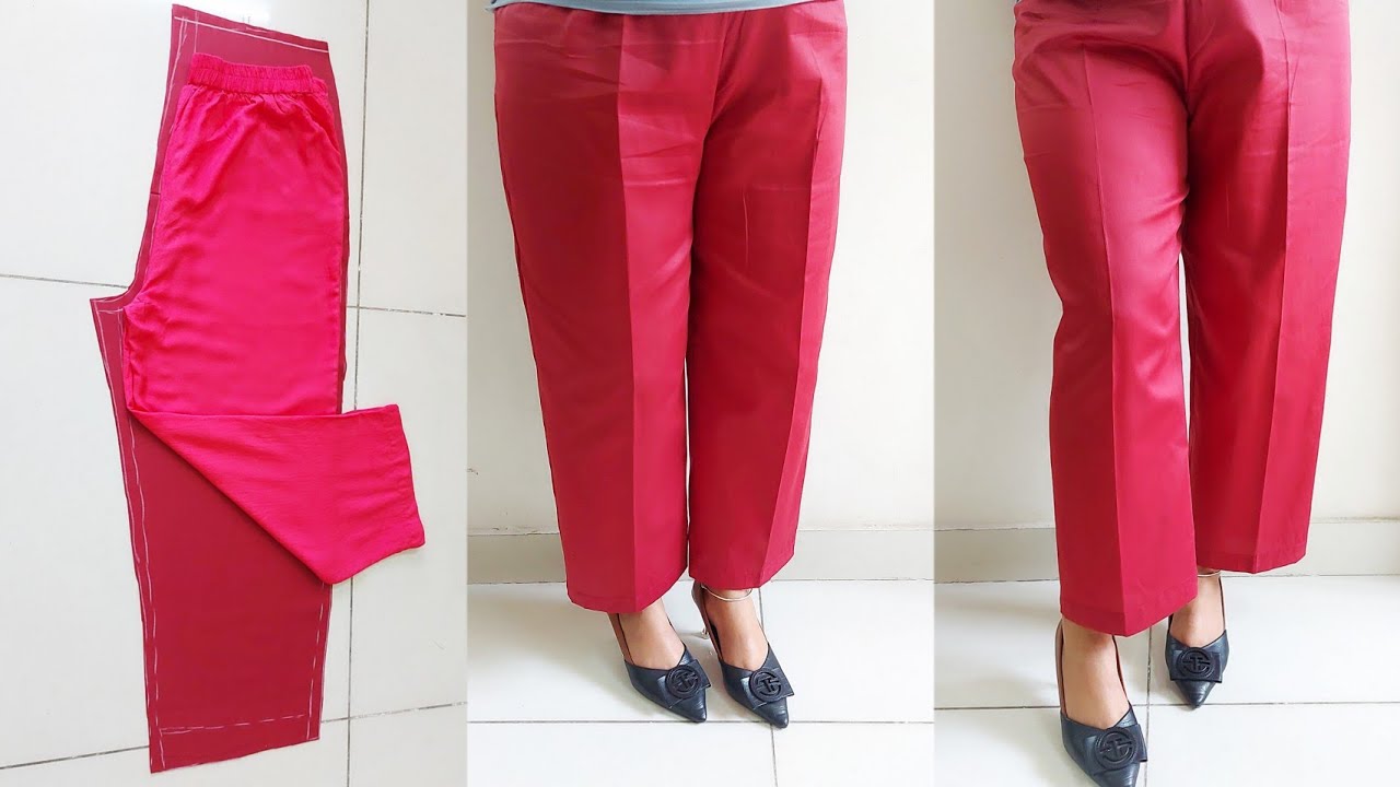 Trouser Pant Cutting and Stitching Tips for Beginners | कपड़े पे Pant रख के Palazzo Pant Cutting