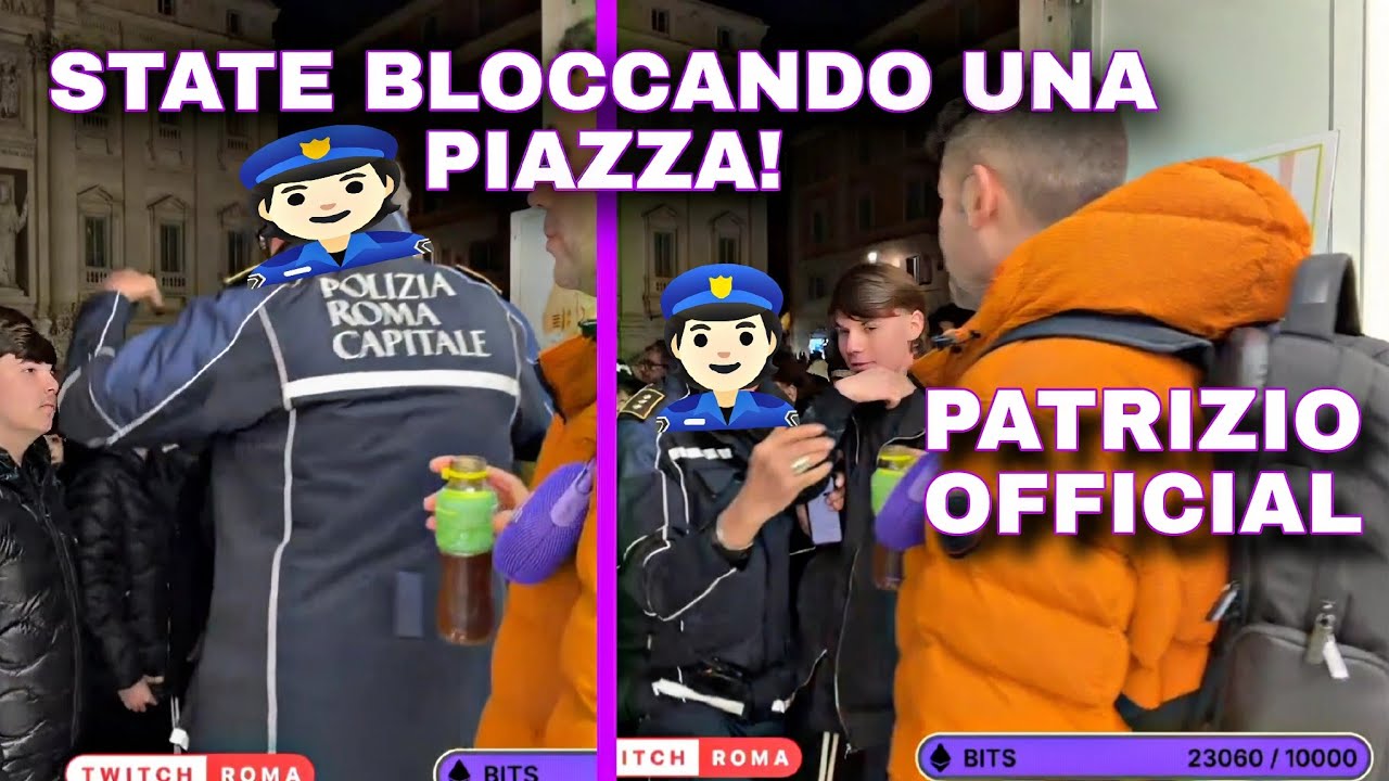 POLIZIA COSTRETTA A INTERVENIRE IN LIVE DI PATRIZIO OFFICIAL A ROMA 