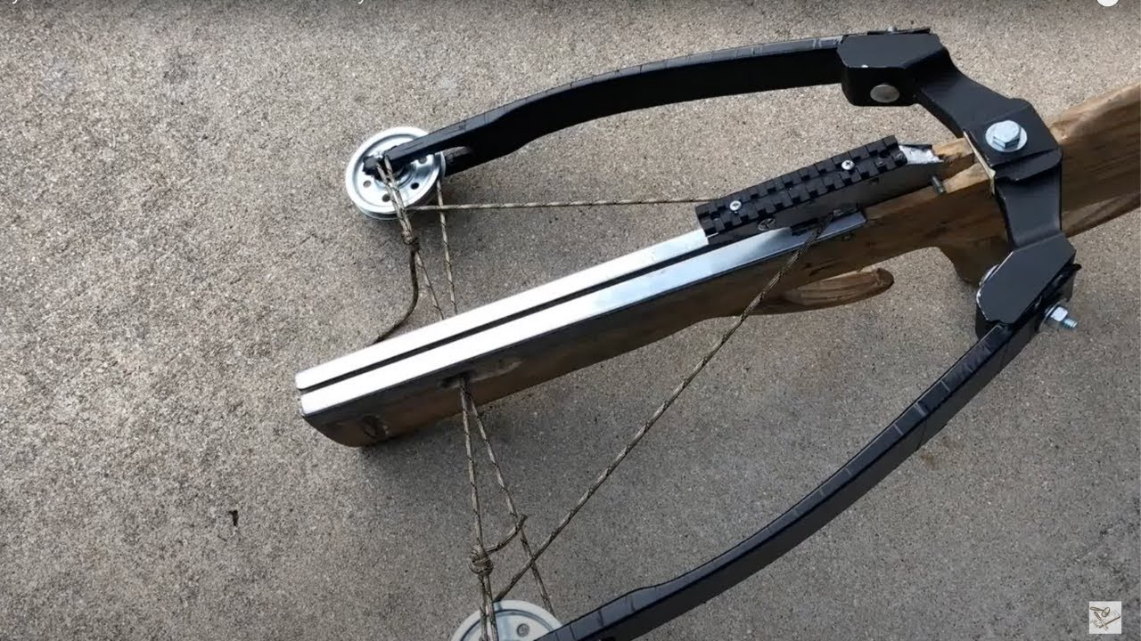 Diy / home made crossbow with safety #DIYcrossbow #homemadereversecrossbow