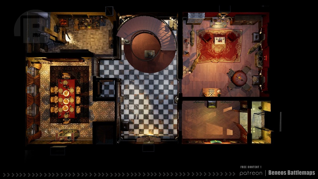 Death House 1F | Battlemap Demo | Curse of Strahd | Beneos Animated RPG Maps