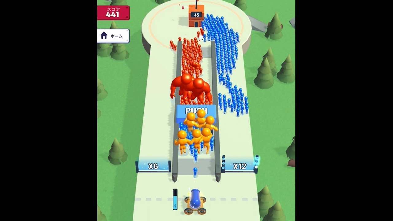 大砲から発射された人間を増やして敵を倒していくスマホゲーム！！【ゆっくり実況】