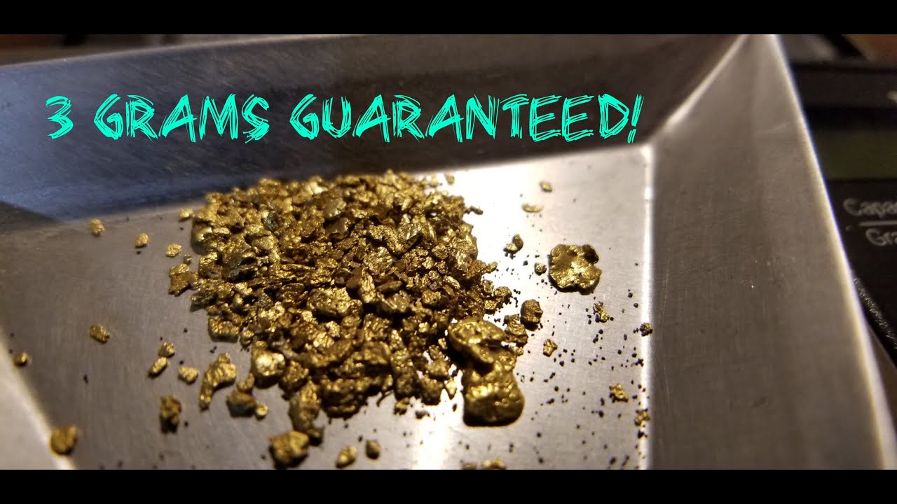 Goldbay paydirt 3 grams of gold through my underflow sluice box