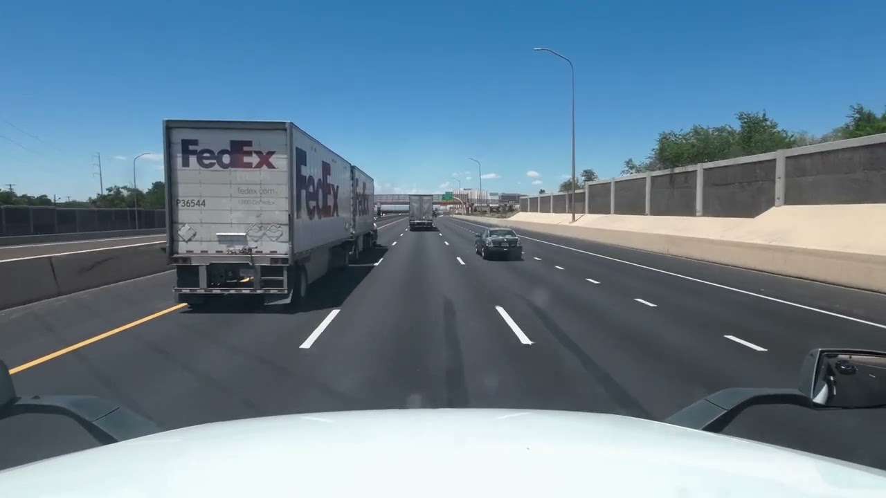 Driving a Semi Near Albuquerque — Wide Roads, Hills & Steady Traffic