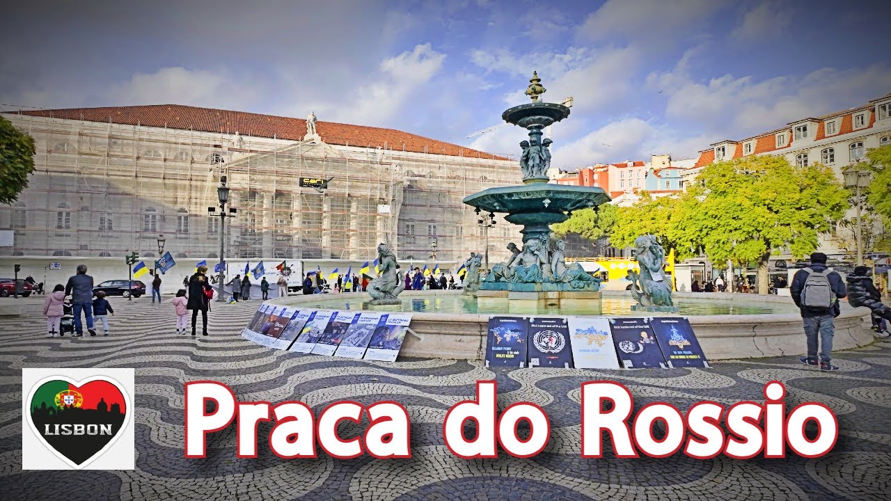 Lisbon Portugal 4K Walking Tour 🇵🇹 Visiting Rossio Square in Baixa
