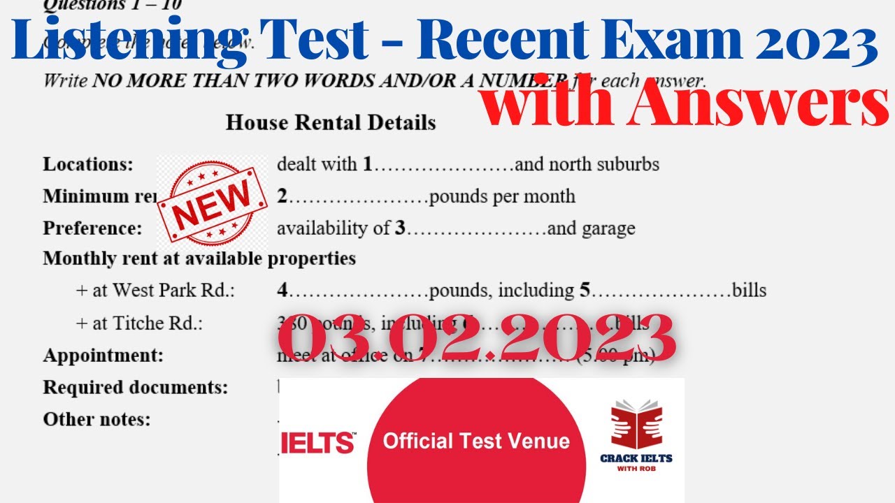 IELTS Listening Actual Test 2023 with Answers | February Exam