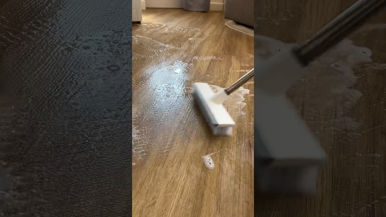 ASMR floor scub with the VIRAL cleaning brush #cleantok #asmrcleaning #asmr #floorcleaning