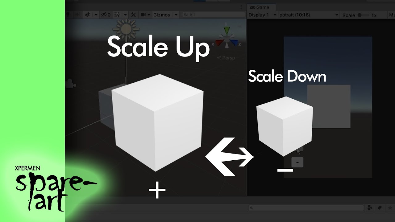 Cara memperbesar dan memperkecil (mengubah scale) gameobject 3D di unity